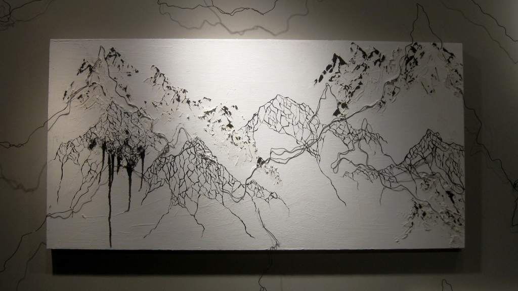 Zsuzsanna Laszlo, Memories of a Glacier (detail), 2010. Gesso, oil paint, board, wire.