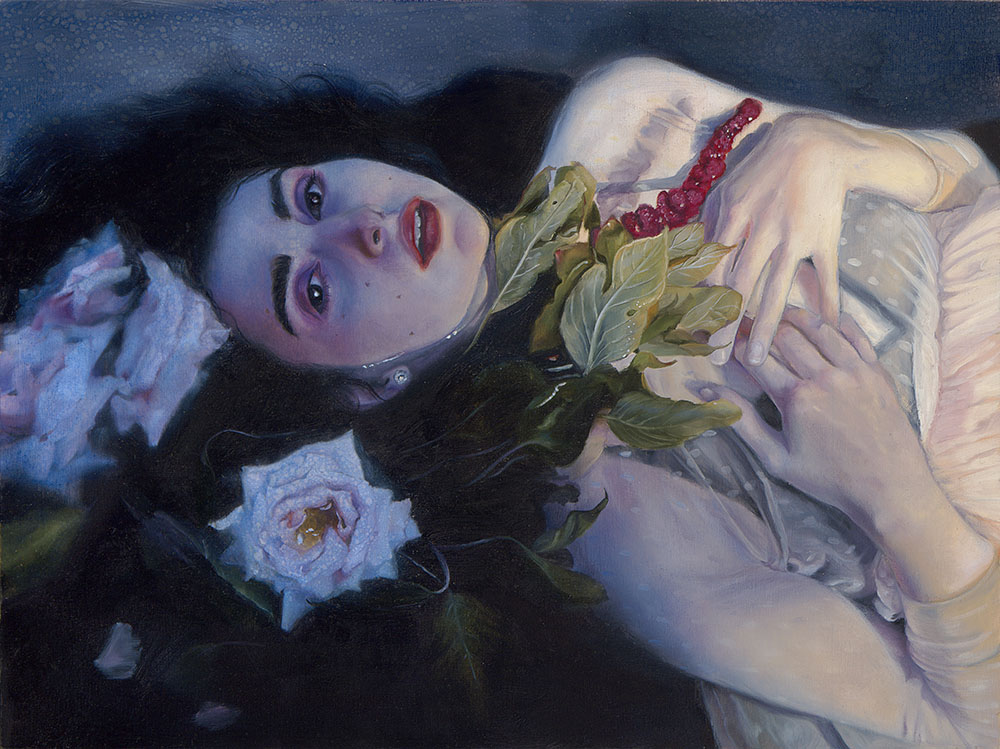 Kari-Lise Alexander, "Lady of the River," oil.